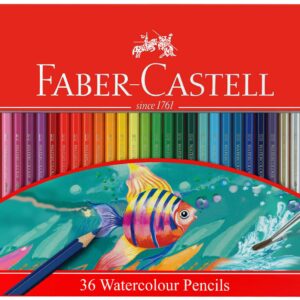 Faber-Castell 115931 Watercolor Pencil Set of 36 Assorted Color Tin Case