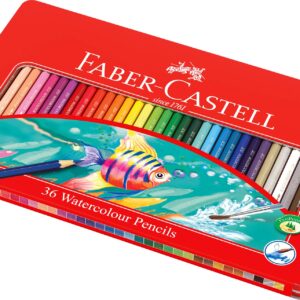 Faber-Castell 115931 Watercolor Pencil Set of 36 Assorted Color Tin Case