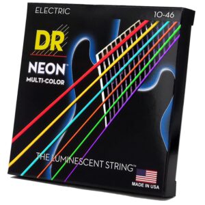 DR Strings HI-DEF NEON - Multi-Color Silver Plated/Nickel Plated Electric Guitar Strings, 10-46