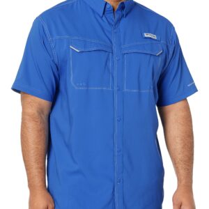 Columbia Men's Low Drag Offshore Short Sleeve Shirt, UPF 40 Protection, Moisture Wicking Fabric, Vivid Blue, X-Large