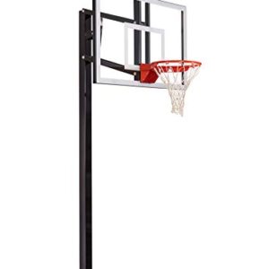 Goalsetter Elite Plus 54” Tempered Glass Backboard In-Ground Basketball Hoop - HD Breakaway Rim, Black (TS44154G3)