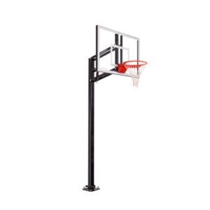 Goalsetter Elite Plus 54” Tempered Glass Backboard In-Ground Basketball Hoop - HD Breakaway Rim, Black (TS44154G3)