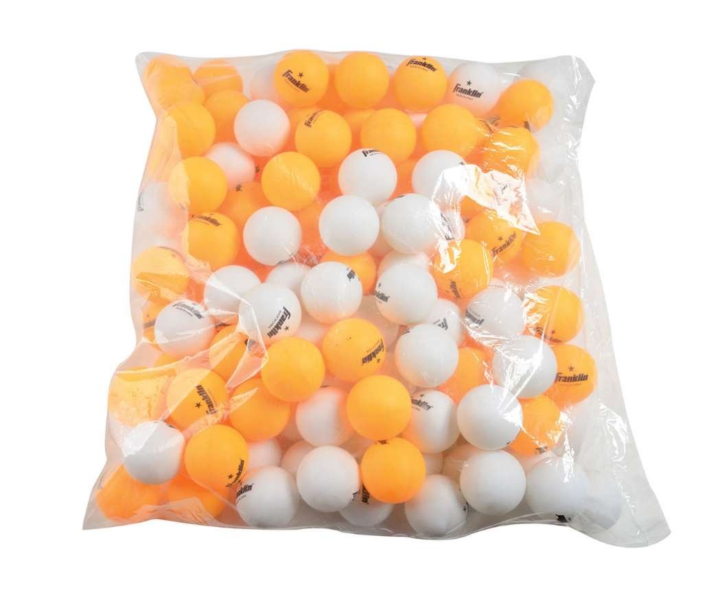 Franklin Sports Ping Pong Balls - Bulk Pack of Official Size + Weight 40mm Table Tennis Balls - White + Orange - One Star Professional Ping Pong Balls - Durable Ping Pong Balls - 144 Ball Bulk Pack