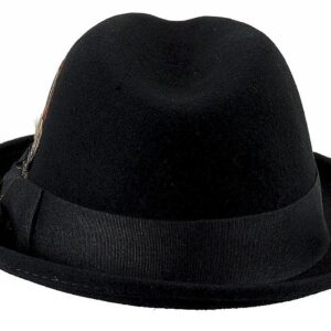 STACY ADAMS Men's Wool Felt Pinch Front Fedora Hat Black