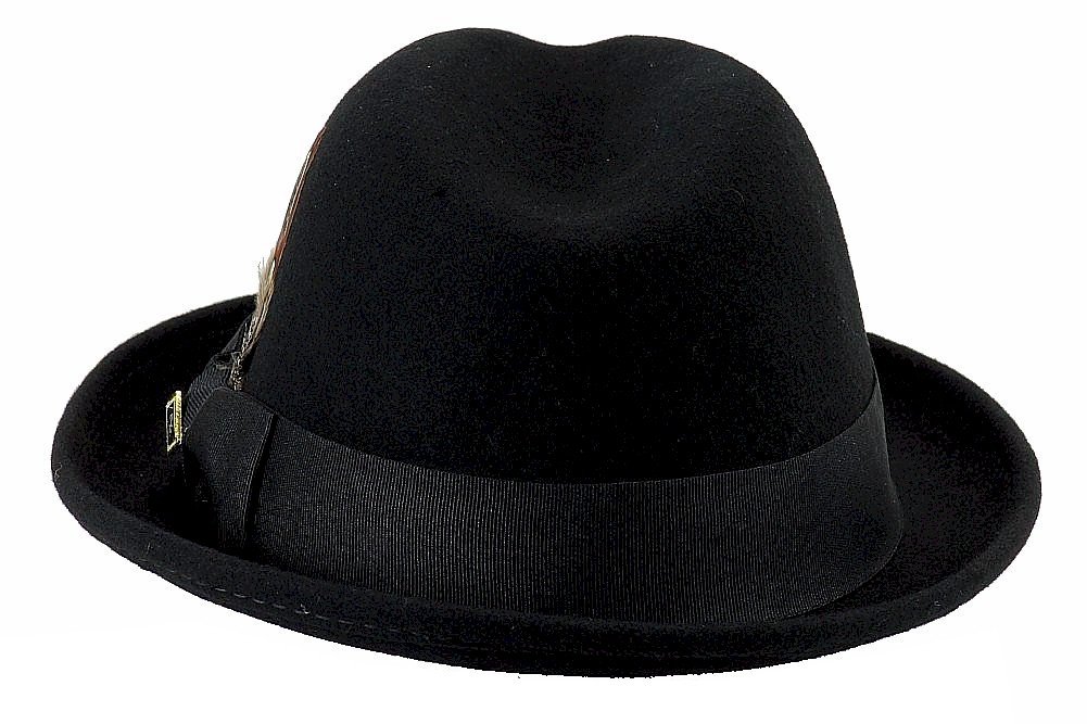 STACY ADAMS Men's Wool Felt Pinch Front Fedora Hat Black