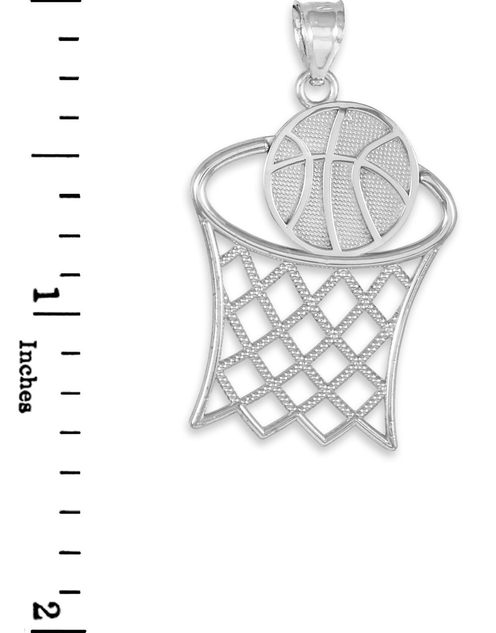 925 Sterling Silver Basketball Hoop Sports Charm Pendant