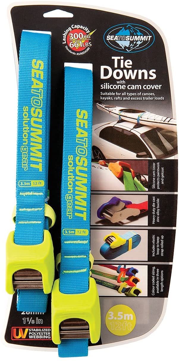 Sea to Summit Tie-Down Straps with Silicone Cam Cover (Pair), 11 feet 6 inches