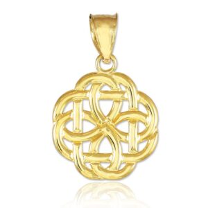 14k Gold Triquetra Celtic Trinity Charm Pendant