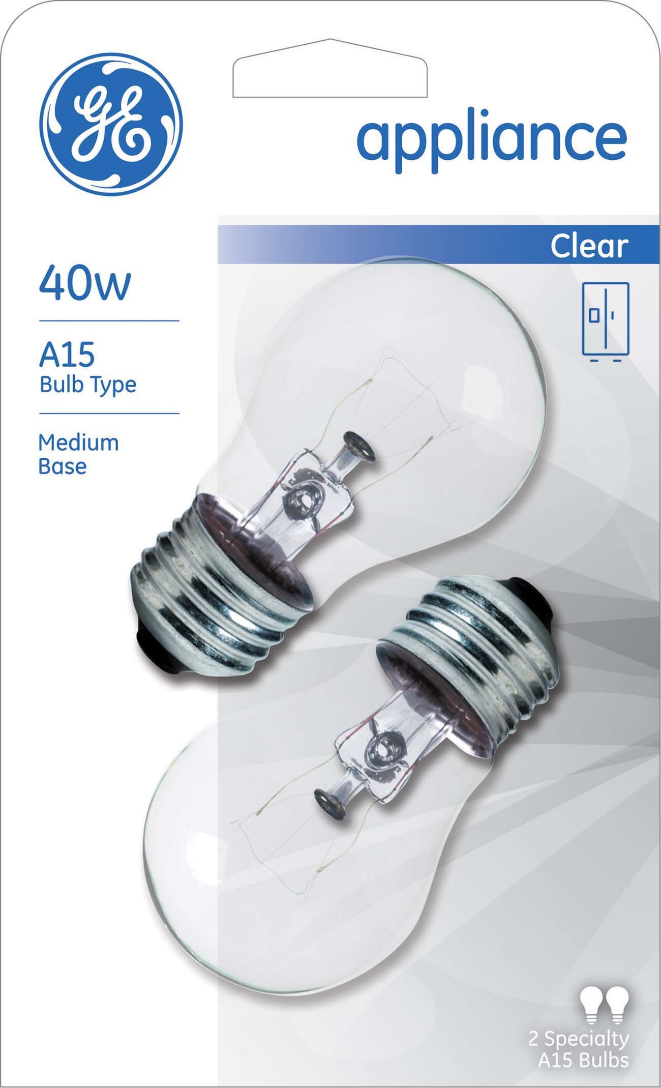 GE Lighting 76579 Appliance 40-Watt, 415-Lumen A15 Light Bulb with medium Base, 4-Pack