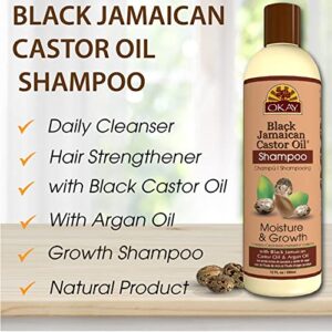 OKAY BLACK JAMAICAN CASTOR OIL MOISTURE GROWTH SHAMPOO 12oz / 355ml