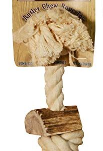 Scott Pet 5/8" X 8" 1 Piece Rope Toy With Antler, Small, White