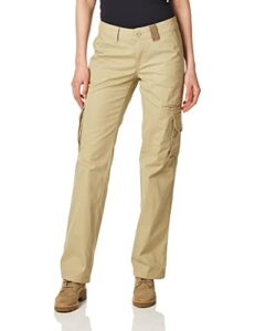 dickies women's relaxed fit cargo pants, khaki, 6