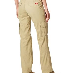 Dickies Women's Relaxed Fit Cargo Pants, Khaki, 6