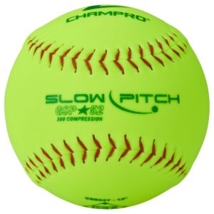 Champro ASA 12" Slow Pitch Softballs with Durahide Cover .52 COR, 12 Pack