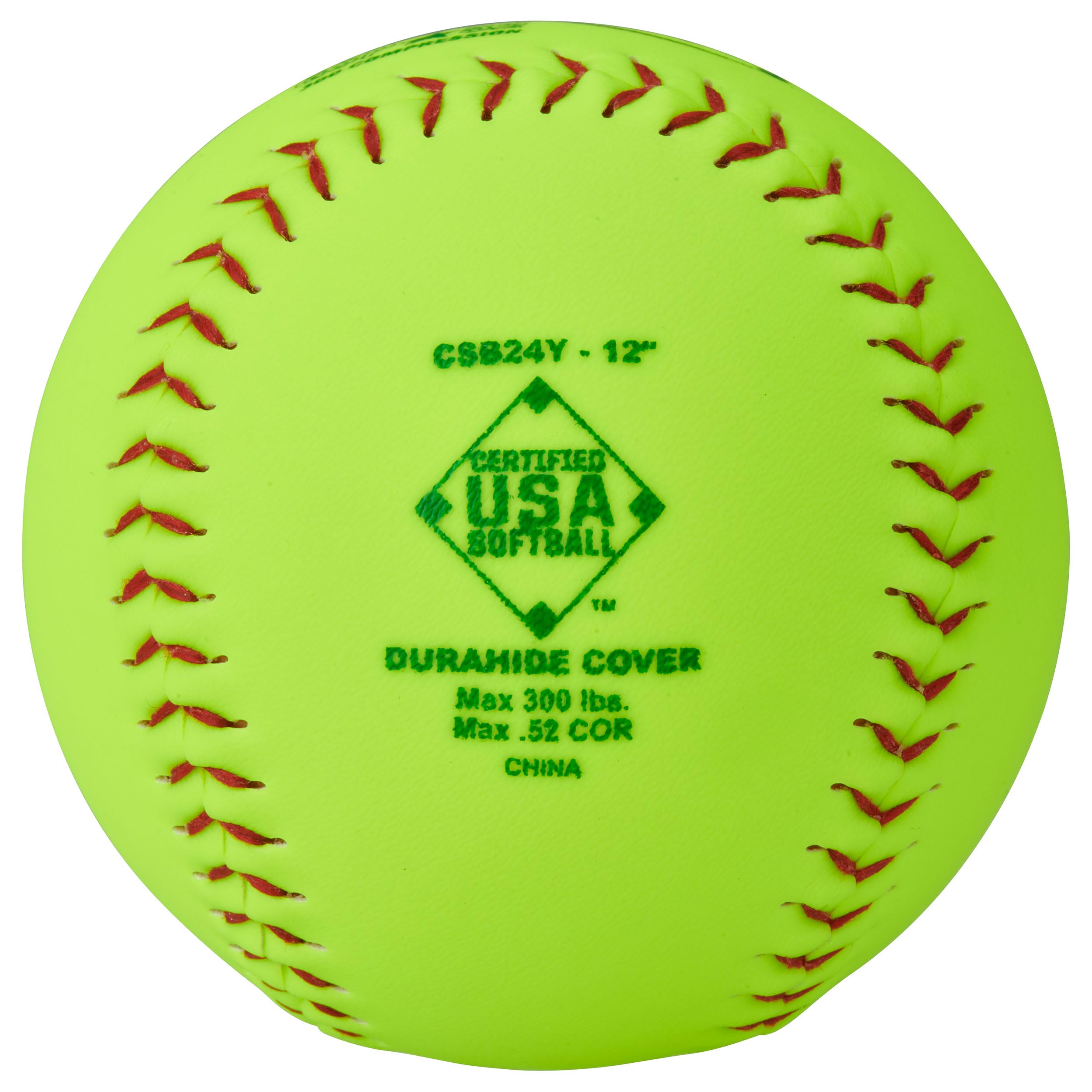 Champro ASA 12" Slow Pitch Softballs with Durahide Cover .52 COR, 12 Pack