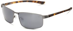 timberland men's tb9035sw6109d polarized wrap sunglasses, gunmetal, 61 mm