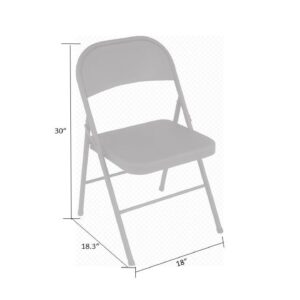 Cosco All Steel Folding Chair, 4 Pack, Antique Linen