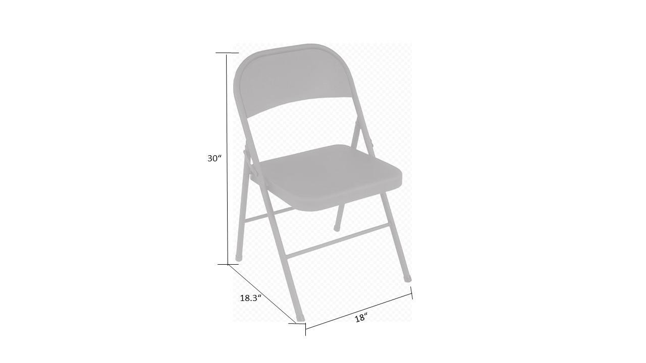 Cosco All Steel Folding Chair, 4 Pack, Antique Linen