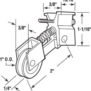 Prime-Line Products B 586 Screen Door Roller Assembly with 1-Inch Miller Nylon Wheel,(Pack of 2)