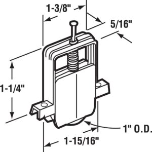 Prime-Line B 691 1 In. Nylon Sliding Screen Door Roller (2 Pack)