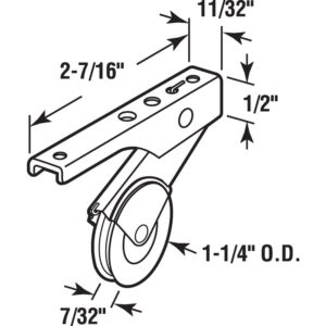 Prime-Line B 741 1-1/4 In., Stainless Steel, Spring-Loaded Sliding Screen Door Roller with Ball Bearing, Bay Mills (2 Pack)