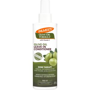 palmer's olive oil formula leave in conditioner spray, shine therapy, instantly detangle, soften and smooth textured and curly hair, 8.5 ounces