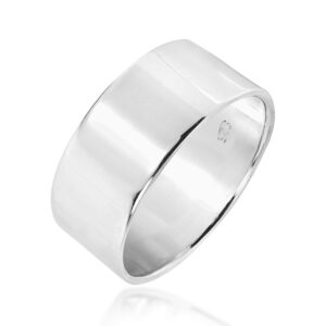 aeravida plain cigar band 10mm width .925 silver ring | statement fashion, promise ring, couple unisex ring | size 10