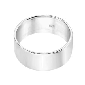 AeraVida Plain Cigar Band 10mm Width .925 Silver Ring | Statement Fashion, Promise Ring, Couple Unisex Ring | Size 10