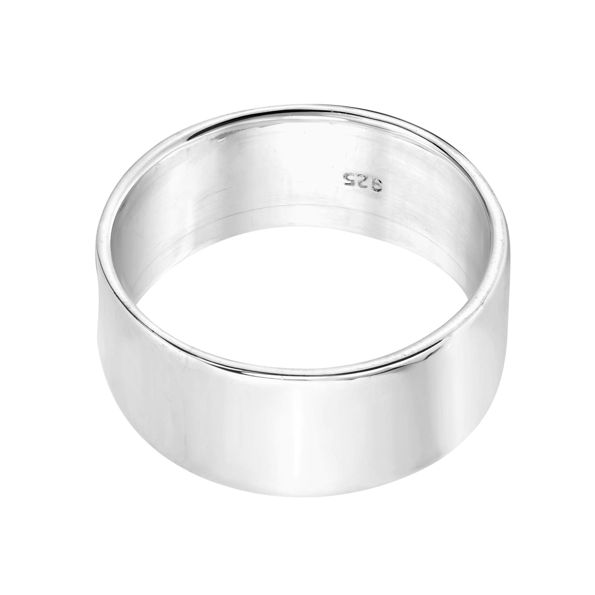 AeraVida Plain Cigar Band 10mm Width .925 Silver Ring | Statement Fashion, Promise Ring, Couple Unisex Ring | Size 10