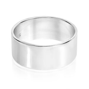 AeraVida Plain Cigar Band 10mm Width .925 Silver Ring | Statement Fashion, Promise Ring, Couple Unisex Ring | Size 10