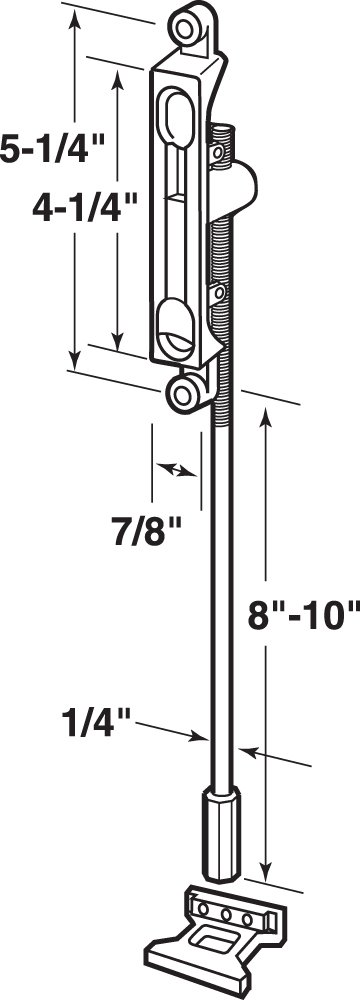 Prime-Line J 4516 Aluminum Diecast, Flush Mount Extension Bolt (Single Pack)