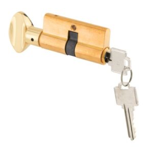 prime-line k 5062 key cylinder with thumbturn, solid brass construction, polished brass (single pack)