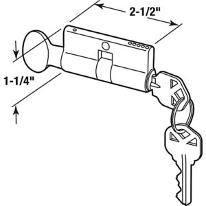 Prime-Line K 5062 Key Cylinder with Thumbturn, Solid Brass Construction, Polished Brass (Single Pack)