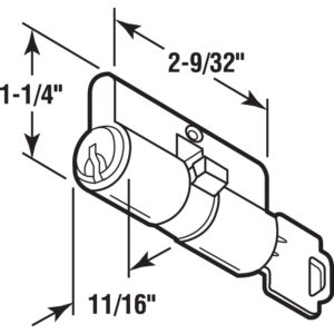 Prime-Line K 5061 Chrome, Kwikset Storm or Security Door Mortise Double Lock Cylinder, single pack