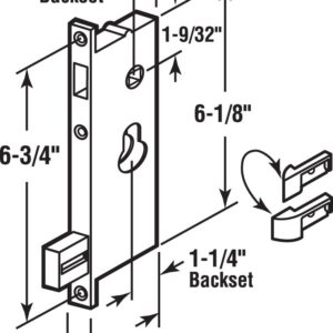 Prime-Line K 5064 Security Screen or Storm Door Mortise Lock, Heavy Duty, Non-Handed (1 Set)