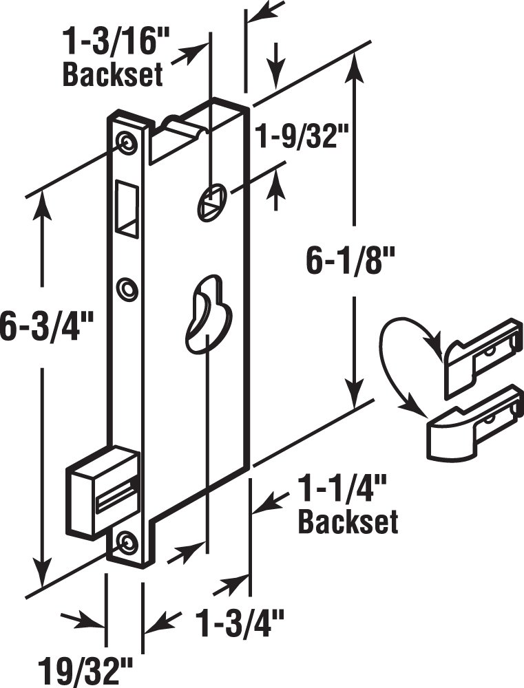 Prime-Line K 5064 Security Screen or Storm Door Mortise Lock, Heavy Duty, Non-Handed (1 Set)