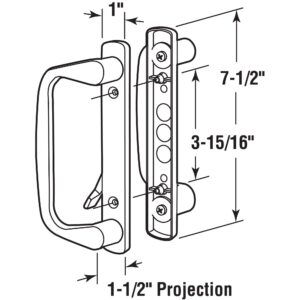 Prime-Line C 1178 Diecast, White, Patio Door Handle (Single Pack)