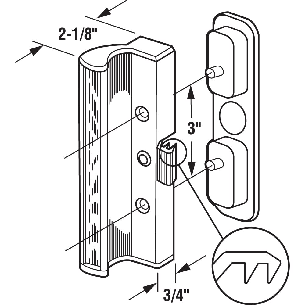 Prime-Line C 1201 Aluminum Black Finish, Surface Mount with Clamp Latch, International Windows Patio door handle, 3