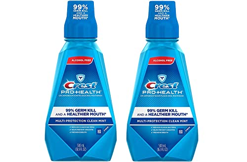 Crest Pro Health Multi Protection Clean Mint Mouthwash, 16.9 Ounces (Pack of 2)