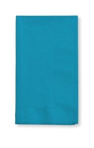 creative converting 50 gorgeous turquoise dinner napkins for wedding, party, bridal or baby shower, disposable bulk supply quality