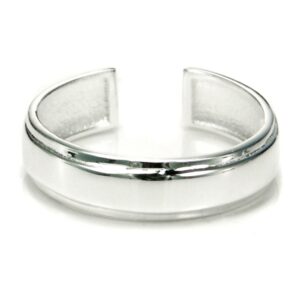 metal factory sterling silver plain adjustable toe band ring w/raised center