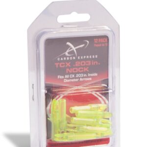 Carbon Express 50259 TCX Nock, Size .203 (Fits PileDrive Pass Thru Extreme 250 & 350), 12-Pack, Clear Green