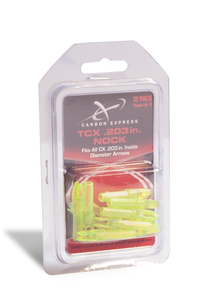 Carbon Express 50259 TCX Nock, Size .203 (Fits PileDrive Pass Thru Extreme 250 & 350), 12-Pack, Clear Green