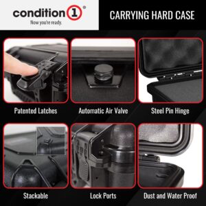 Condition 1 20" Large Hard Case Lockable Storage Box, Waterproof Tough Plastic Case Protective Luggage for Camera, Tactical Gear, Made in USA, 227, 19.75"x15.75"x7.5" Black