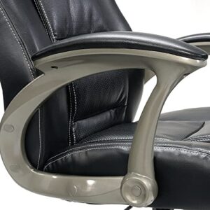 Sauder Gruga Leather Managers Chair, Black finish