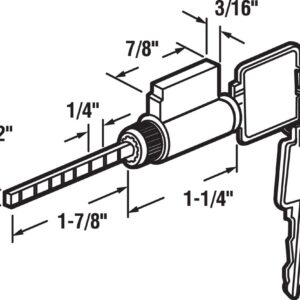 Prime-Line E 2107 Kwikset, Weiser and Weslock Sliding Door Cylinder Lock, Steel (Single Pack)