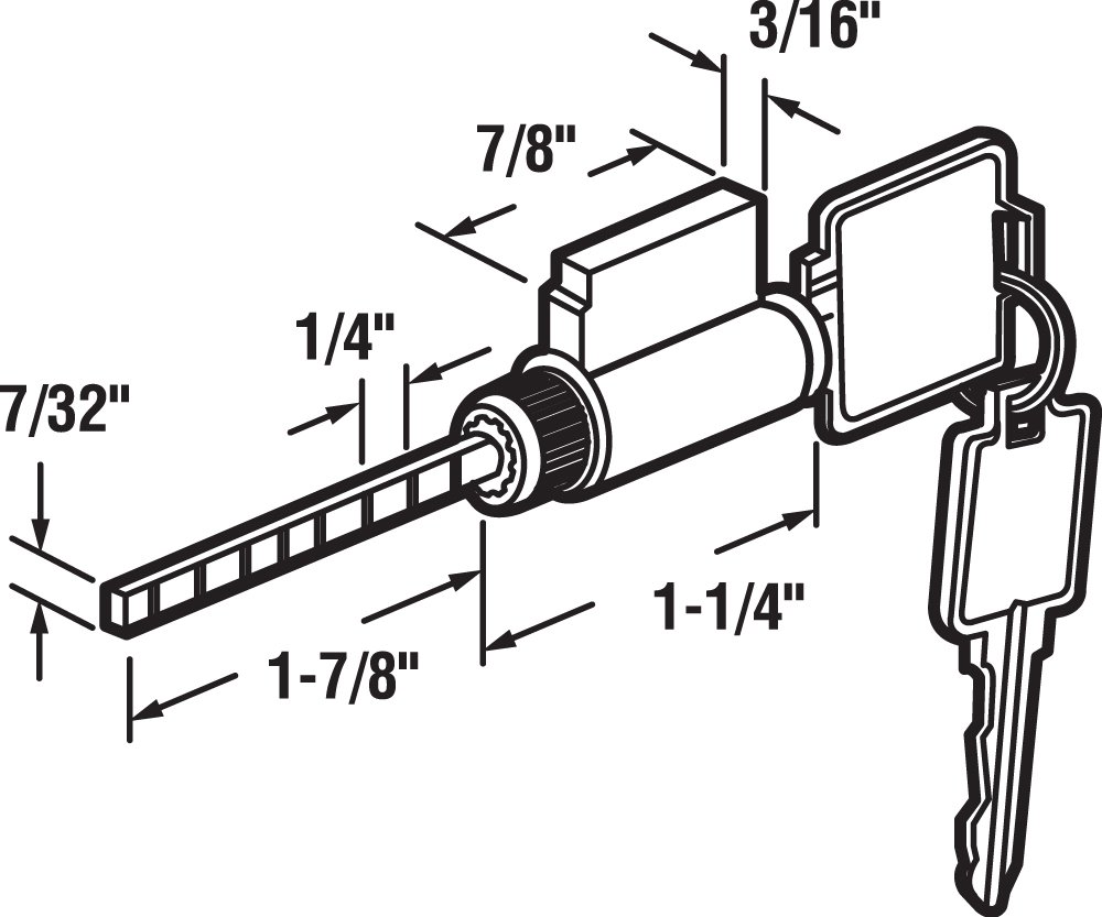 Prime-Line E 2107 Kwikset, Weiser and Weslock Sliding Door Cylinder Lock, Steel (Single Pack)