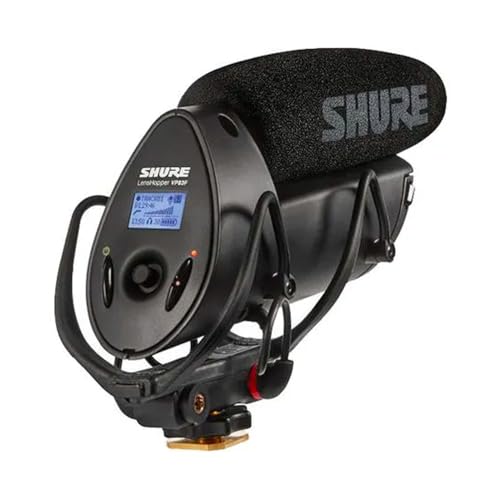 Shure VP83F LensHopper Camera-Mounted Condenser Shotgun Microphone with Integrated Digital Flash Recording - Windscreen, Superior RF Immunity, Backlit LCD, 5-Position Joystick, Rycote Lyre Shock Mount