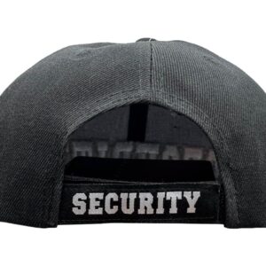 mens Security Hat Baseball Ball Cap Black Embroidered Adjustable 100% Cotton