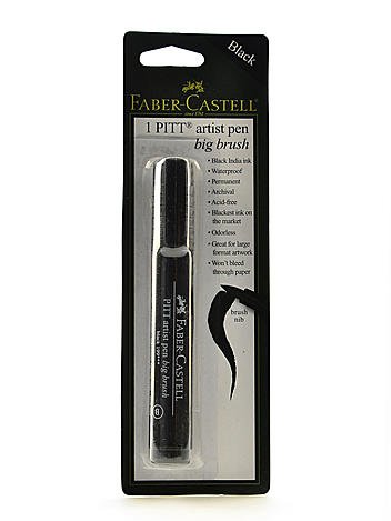 Faber-Castell Pitt Big Brush Artist Pens Black 199 [Pack of 4 ]